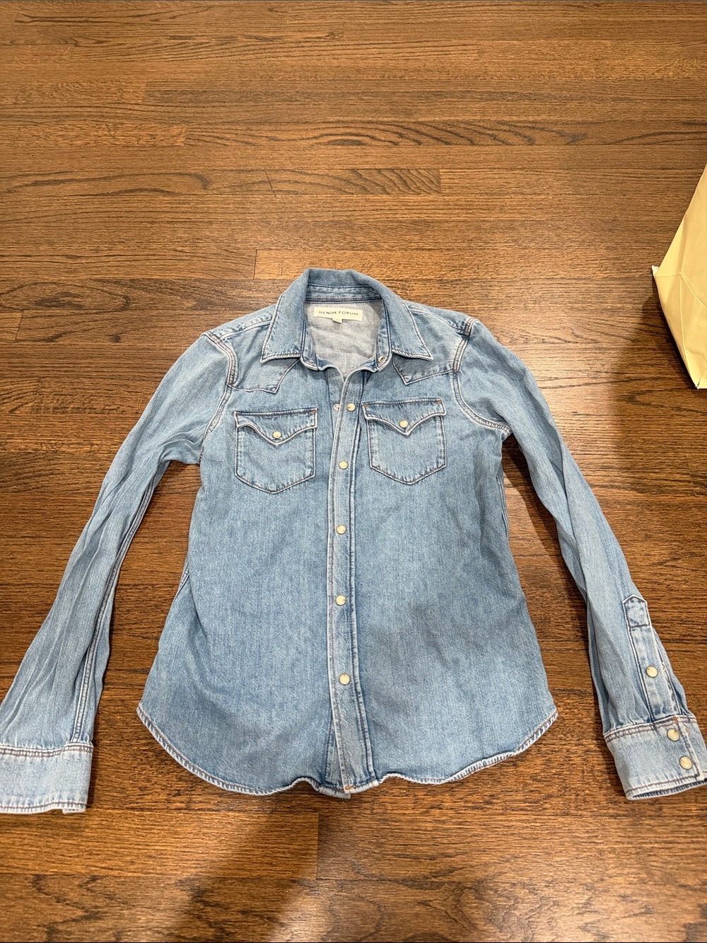 Aritzia/Denim Forum Light Wash Denim Button-Up Shirt